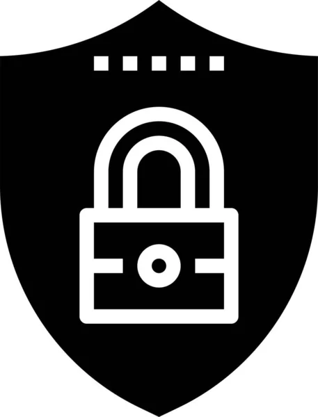 Lock Locked Padlock Icon Solid Style — Stock Vector