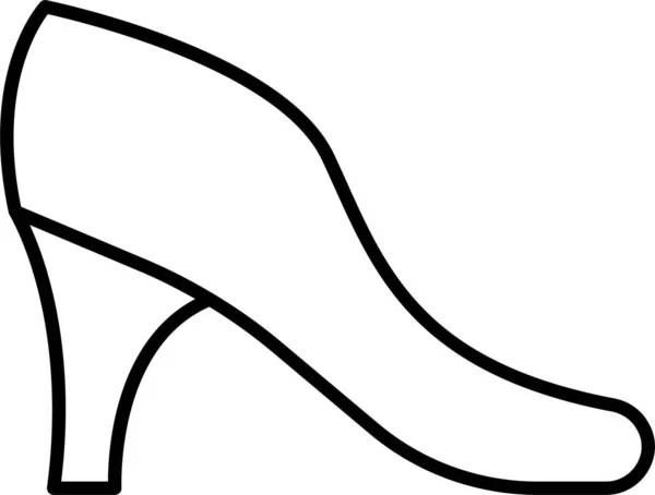 Значок Моди Взуття Каблук Стилі Контур — стоковий вектор