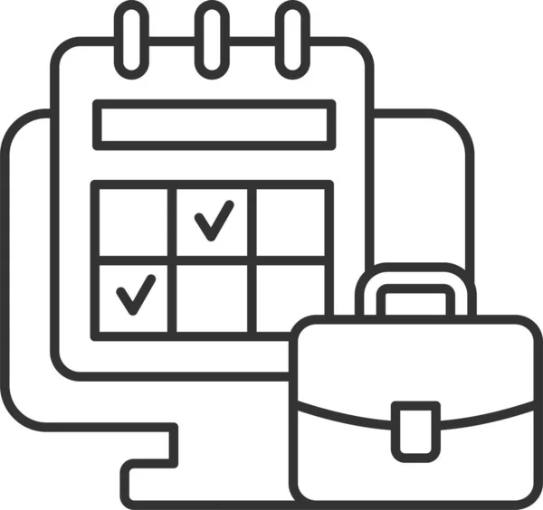 Icono Horario Del Organizador Trabajo Remoto — Vector de stock