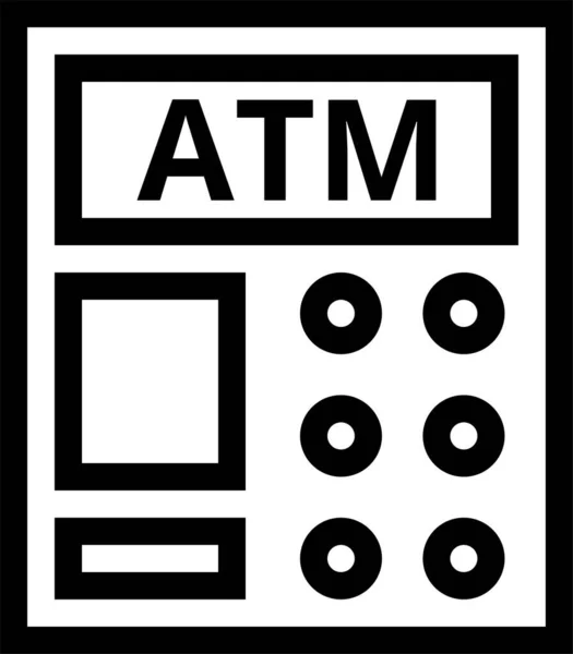Atm Atmcash Atmm Icon Outline Style — стоковый вектор