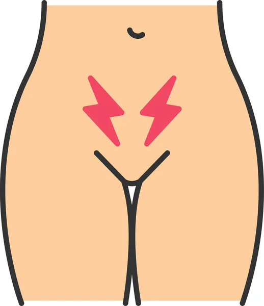 Dolor Relámpago Tornillo Calambres Menstruales Icono Estilo Contorno Lleno — Vector de stock