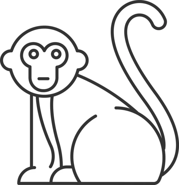 Animal Icono Macaco Exótico — Vector de stock