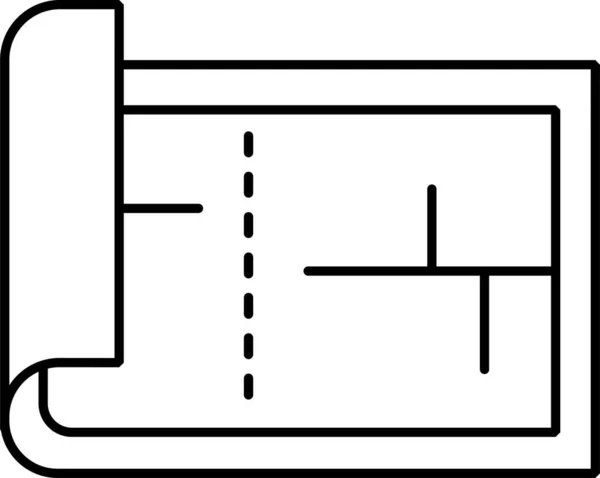 Ícone Documento Arquiteto Blueprint — Vetor de Stock