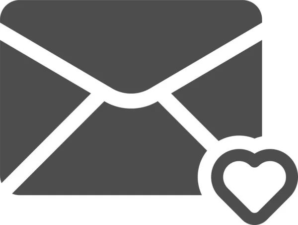 Corazón Amor Correo Icono Estilo Sólido — Vector de stock