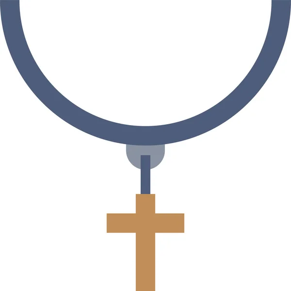Collar Católico Cristiano Icono Estilo Plano — Vector de stock