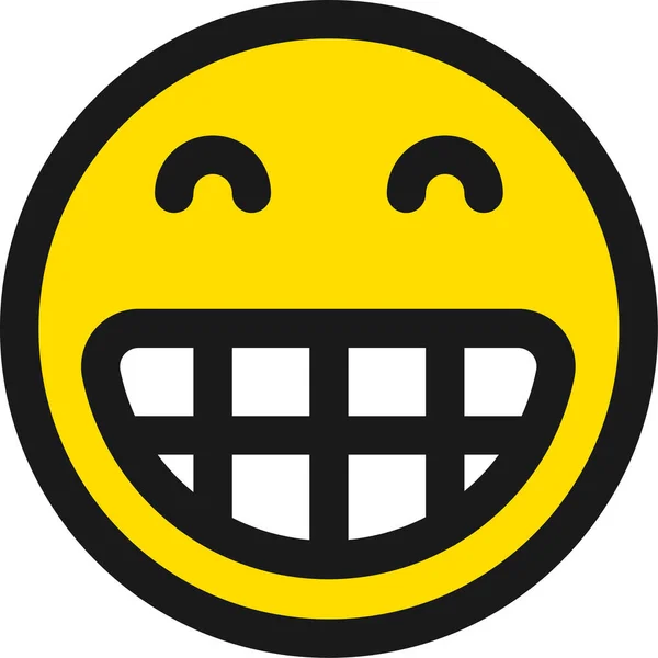 Посмішка Щаслива Широка Ікона — стоковий вектор
