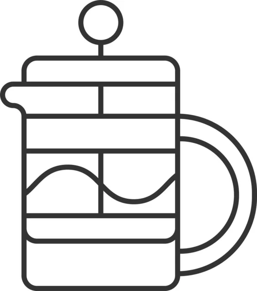 Cafeteira Francês Imprensa Espresso Ícone —  Vetores de Stock