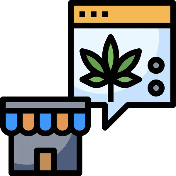 Kannabisz Kábítószerek Marihuána Ikon Telt Vázlatos Stílusban — Stock Vector