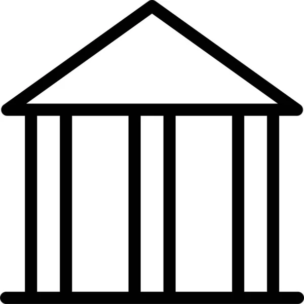 Ikona Finansowania Budowy Banków Zarysie — Wektor stockowy