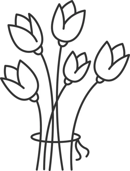 Çiçek Buketi Lale Simgesi — Stok Vektör