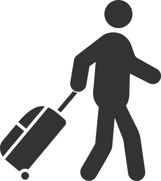 Αποσκευή Τσάντα Εικονίδιο Αποσκευών Στερεό Στυλ — Διανυσματικό Αρχείο