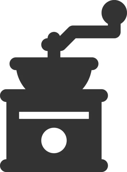 ソリッドスタイルのコーヒーグラインダーマニュアルアイコン — ストックベクタ