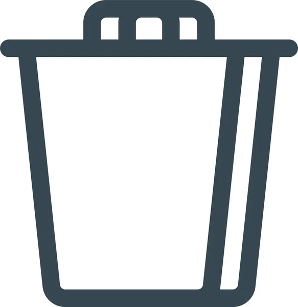 Bin Delete Discard Icon Outline Style — Stock Vector