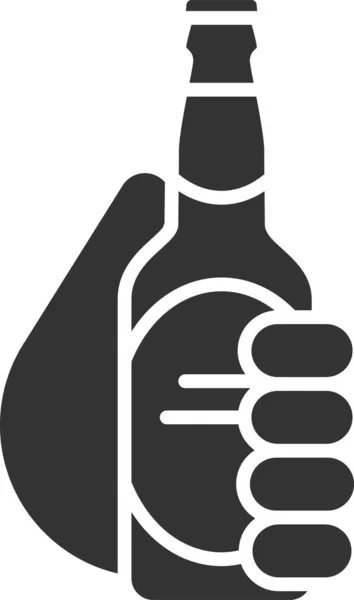 酒精啤酒图标固体风格 — 图库矢量图片