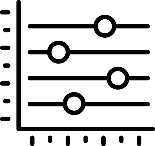 Statistiksymbol Für Graphenanalyse Umrissstil — Stockvektor