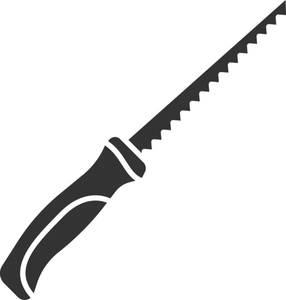 Пила Ножовка Пилы Значок Твердом Стиле — стоковый вектор