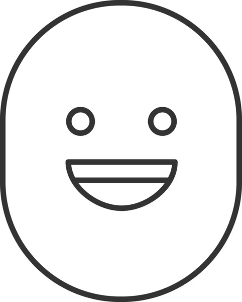Vidám Emoji Emoticon Ikon Körvonalazott Stílusban — Stock Vector