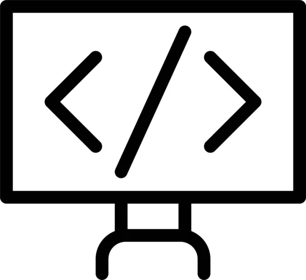 Кодирование Значка Программирования Стиле Абрис — стоковый вектор