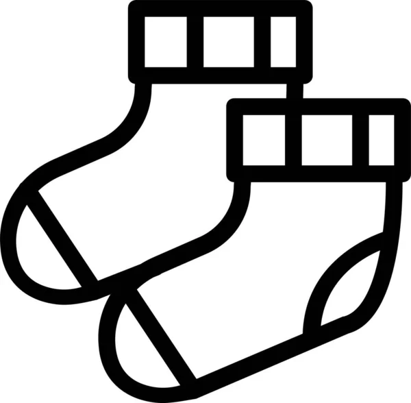 Ύφασμα Κάλτσες Μόδας Εικονίδιο Στυλ Περίγραμμα — Διανυσματικό Αρχείο