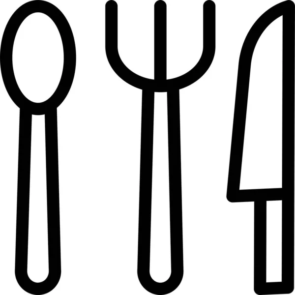 Fork Hotel Knife Icon Outline Style — Stock Vector