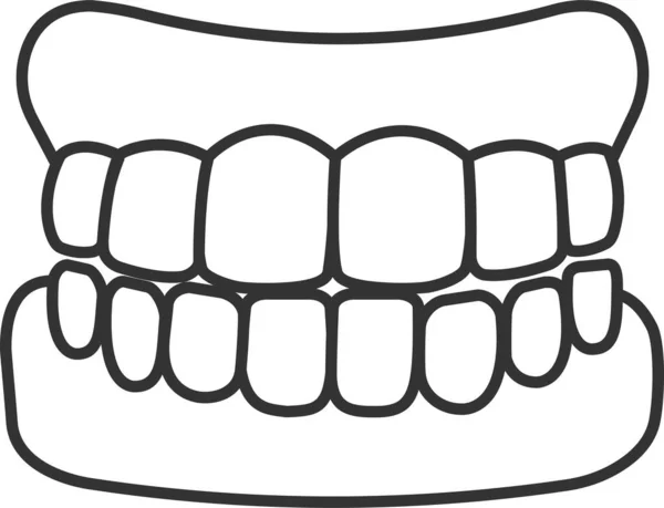 Fausse Icône Gomme Dentaire Dans Style Contour — Image vectorielle