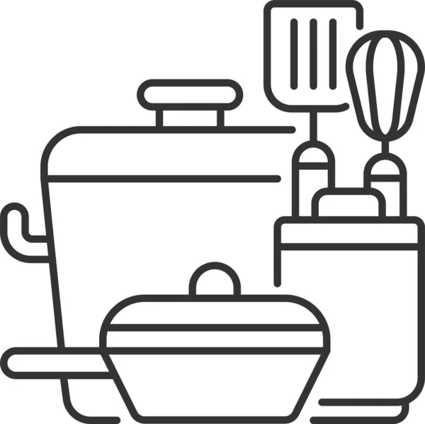 Utensilios Cocina Cocina Icono Utensilios Cocina Estilo Esquema — Vector de stock