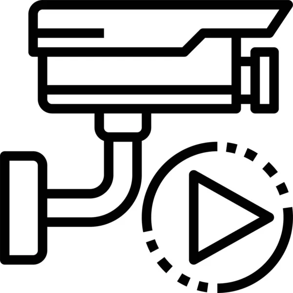 Cámara Cctv Icono Del Circuito Categoría Guerra Militar — Vector de stock