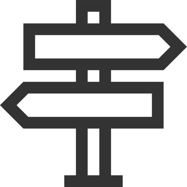 Fingerpost Direction Guidepost Icon Outline Style — 图库矢量图片