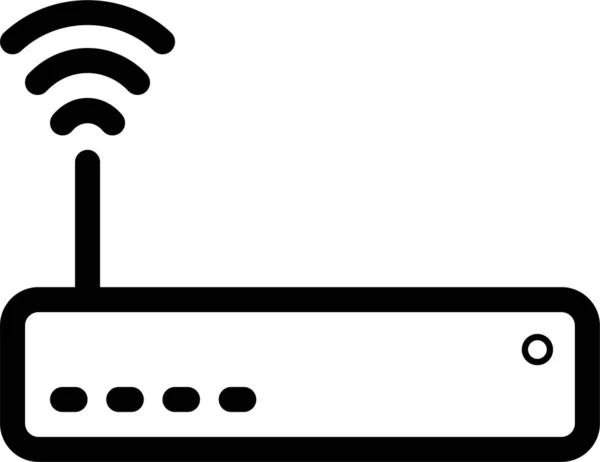 Apparaatrouter Signaalpictogram Contourstijl — Stockvector