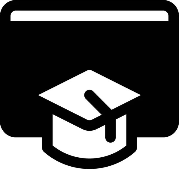 Graduado Icono Educación Línea — Vector de stock