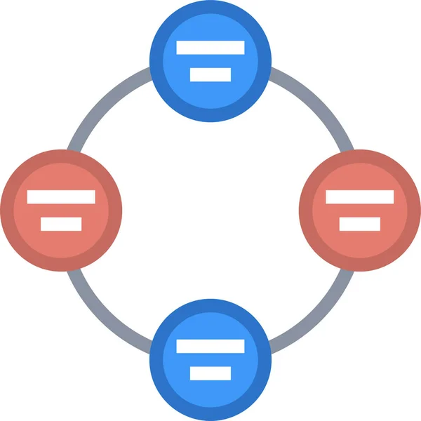 Základní Ikona Cyklu Grafu Plochém Stylu — Stockový vektor