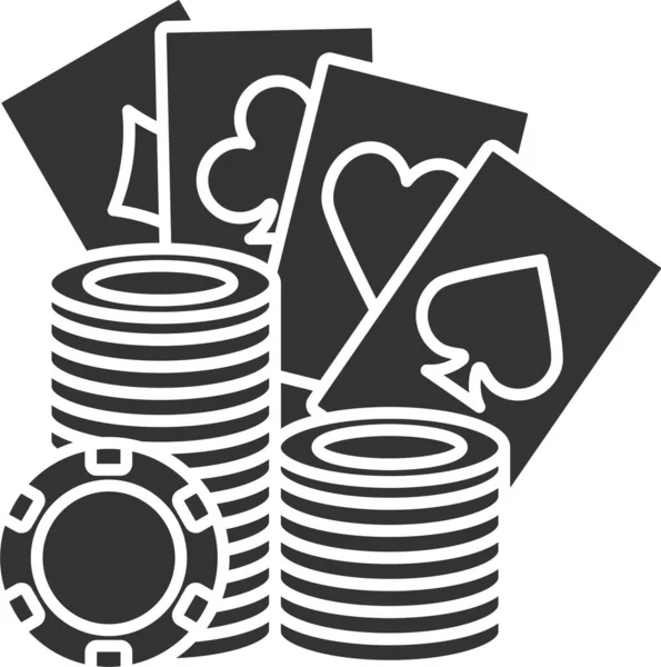 Blackjack Cartão Casino Ícone Estilo Sólido —  Vetores de Stock
