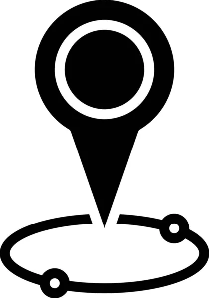 Finish Gps Location Icon Solid Style — Vettoriale Stock