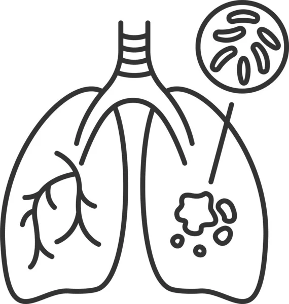 Maladie Pulmonaire Icône Pulmonaire — Image vectorielle