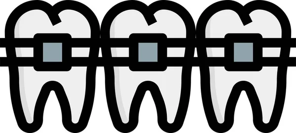 Tandställning Ortodontisk Ikon — Stock vektor