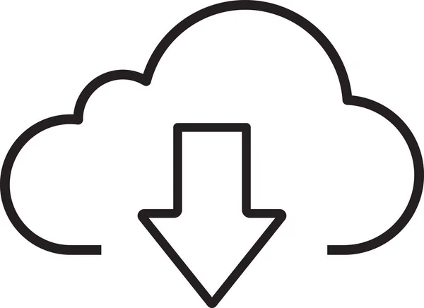 Cloud Computing Icono Descarga Almacenamiento Nube Estilo Esquema — Archivo Imágenes Vectoriales