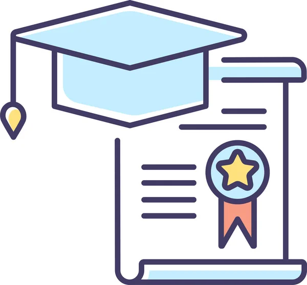 Internship Graduation Certificate Professional Icon — Stock Vector