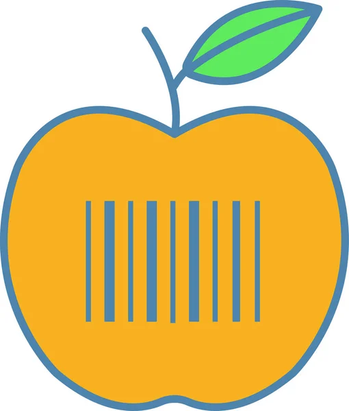 Apfel Barcode Icon Ausgefülltem Outline Stil — Stockvektor