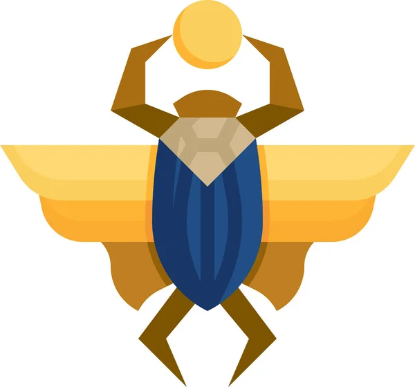 Ikona Skarabského Egyptského Hmyzu — Stockový vektor