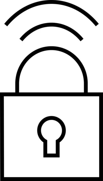 Заблокувати Приватну Захищену Піктограму Стилі Контур — стоковий вектор