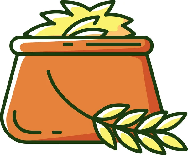 Cebada Alimentos Saludables Grano Icono — Vector de stock