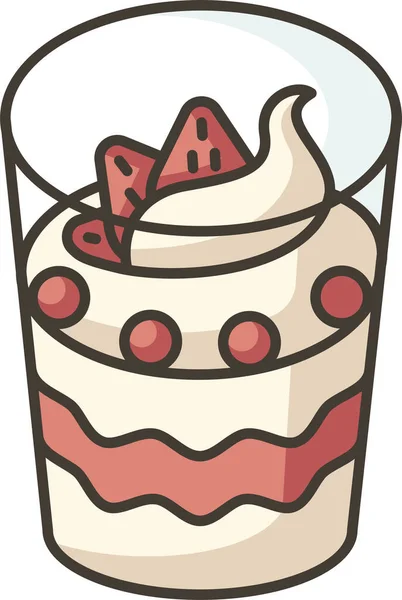 Иконка Парфе Замороженным Десертом — стоковый вектор