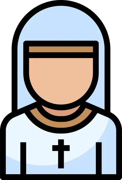 Avatar Boy Christian Icon Filled Outline Style — 图库矢量图片