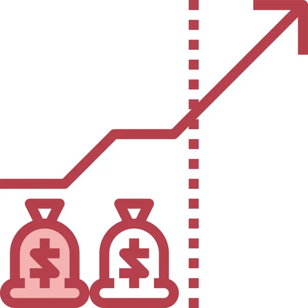 Icono Capital Empresarial Bancario Estilo Esquema Rellenado — Vector de stock