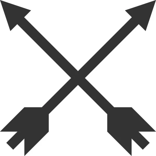 Стрела Дартс Охотничий Значок Твердом Стиле — стоковый вектор