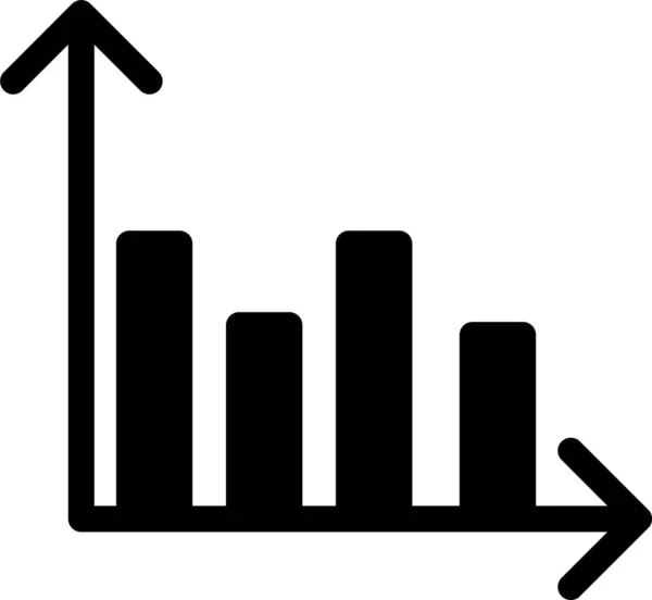 Diagramm Finanz Symbol Solidem Stil — Stockvektor