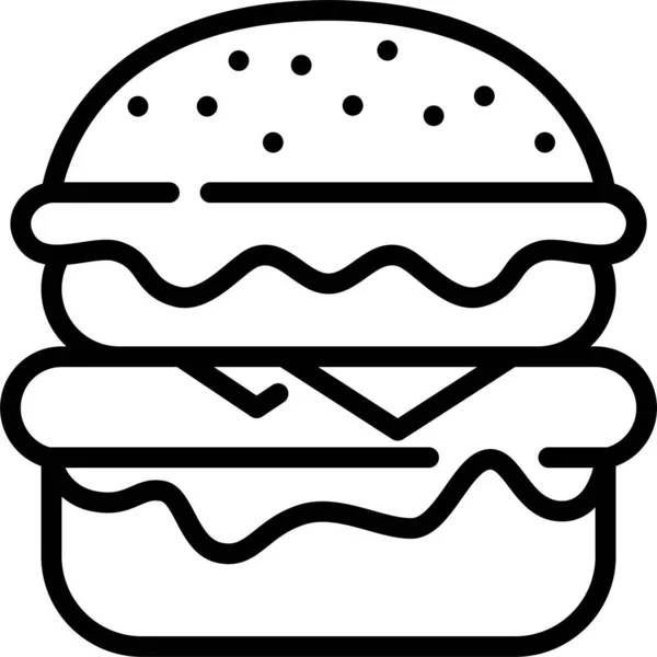 Burger Hamburgare Kött Ikon — Stock vektor