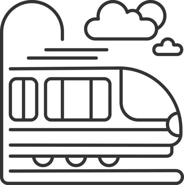 Touringcar Vervoer Spoorweg Pictogram — Stockvector