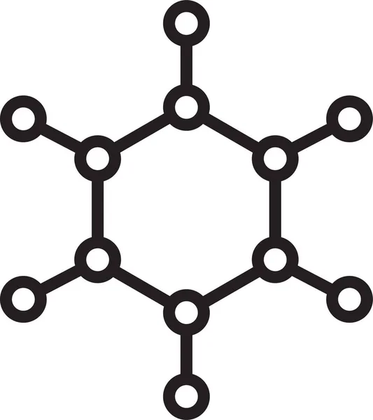 Icono Fórmula Benceno Benceno Estilo Contorno — Archivo Imágenes Vectoriales