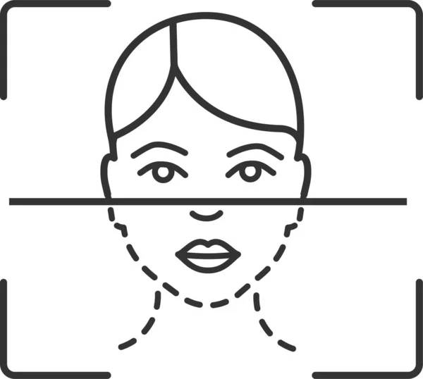 Biometrisches Gesichtssymbol Umrissstil — Stockvektor